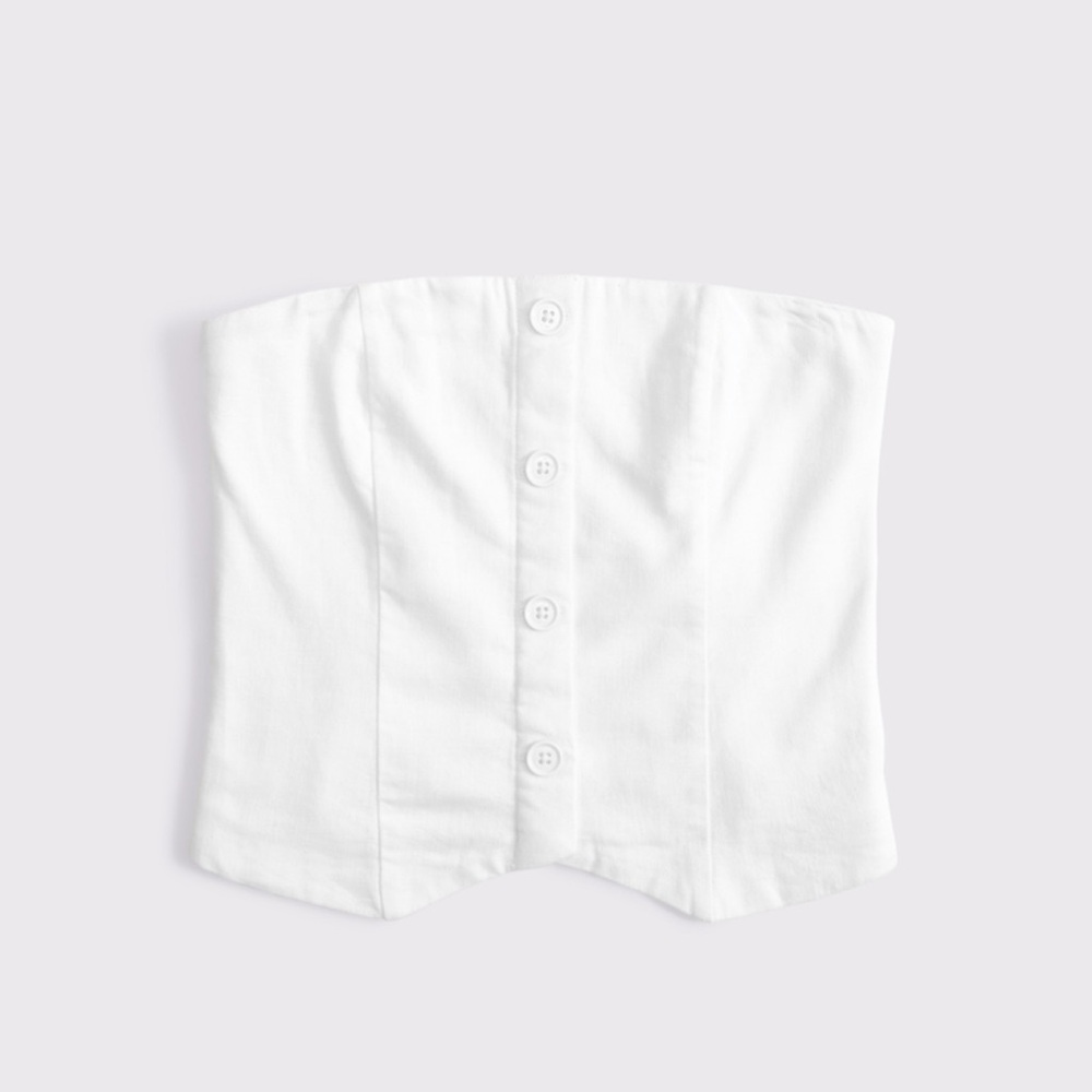 Abercrombie & Fitch Women's Strapless Cropped Tailored Vest